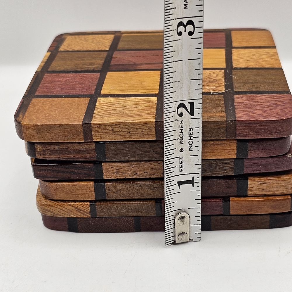 Natural Wood Costa Rican Coasters Set - Picture 6 of 6